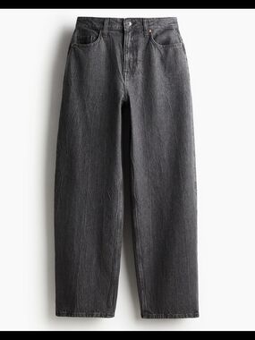 High-Rise Baggy Grey Denim Jeans NWT